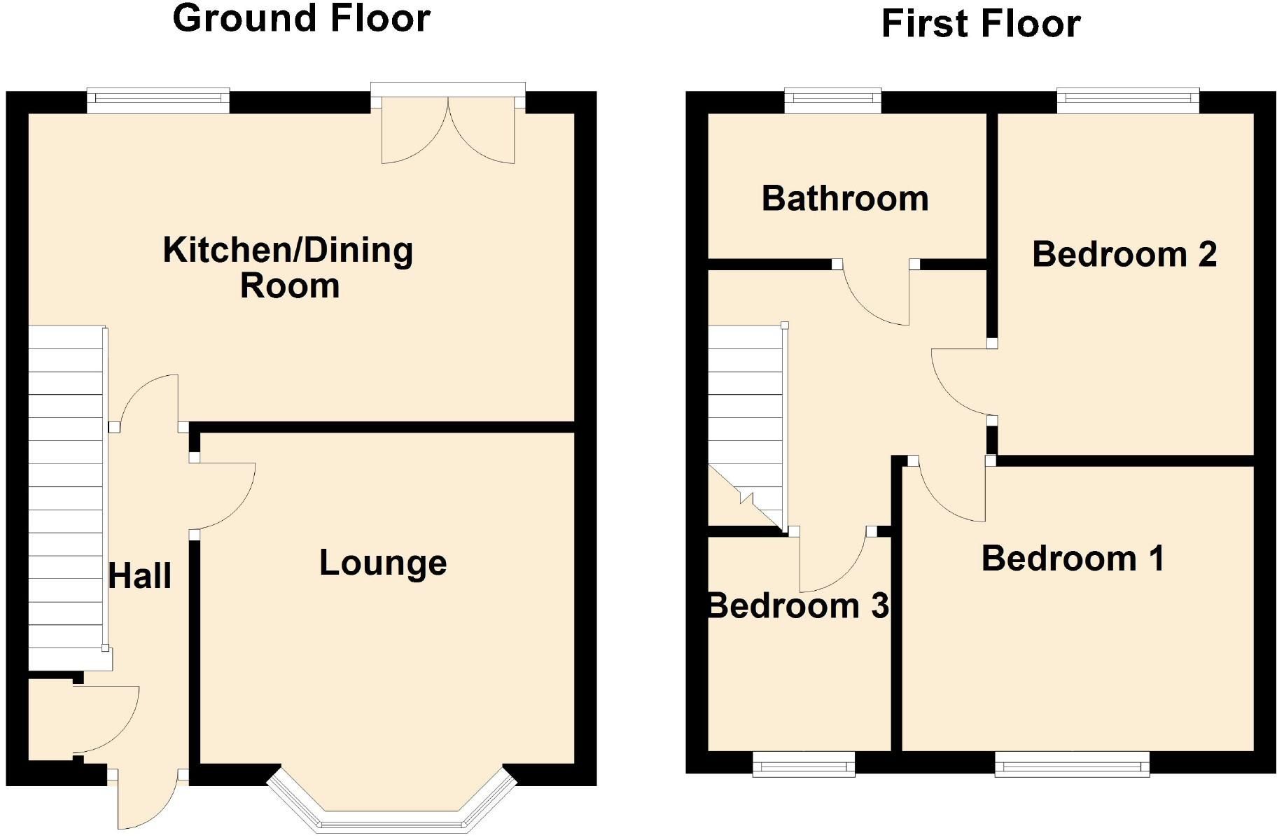 3 bedroom town house For Sale in Leicester - Floorplan 1.