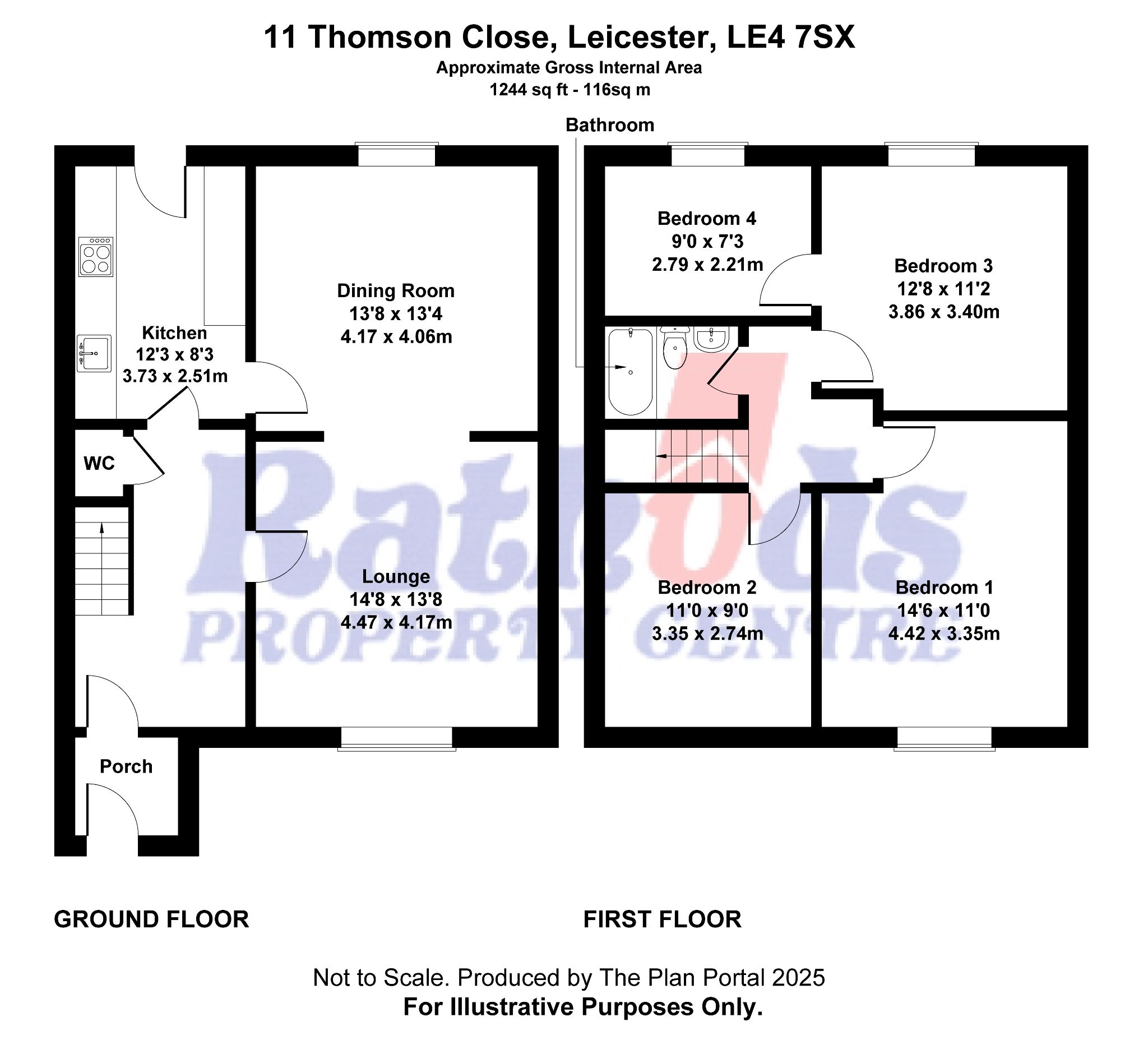 4 bedroom detached house For Sale in Leicester - Floorplan 1.