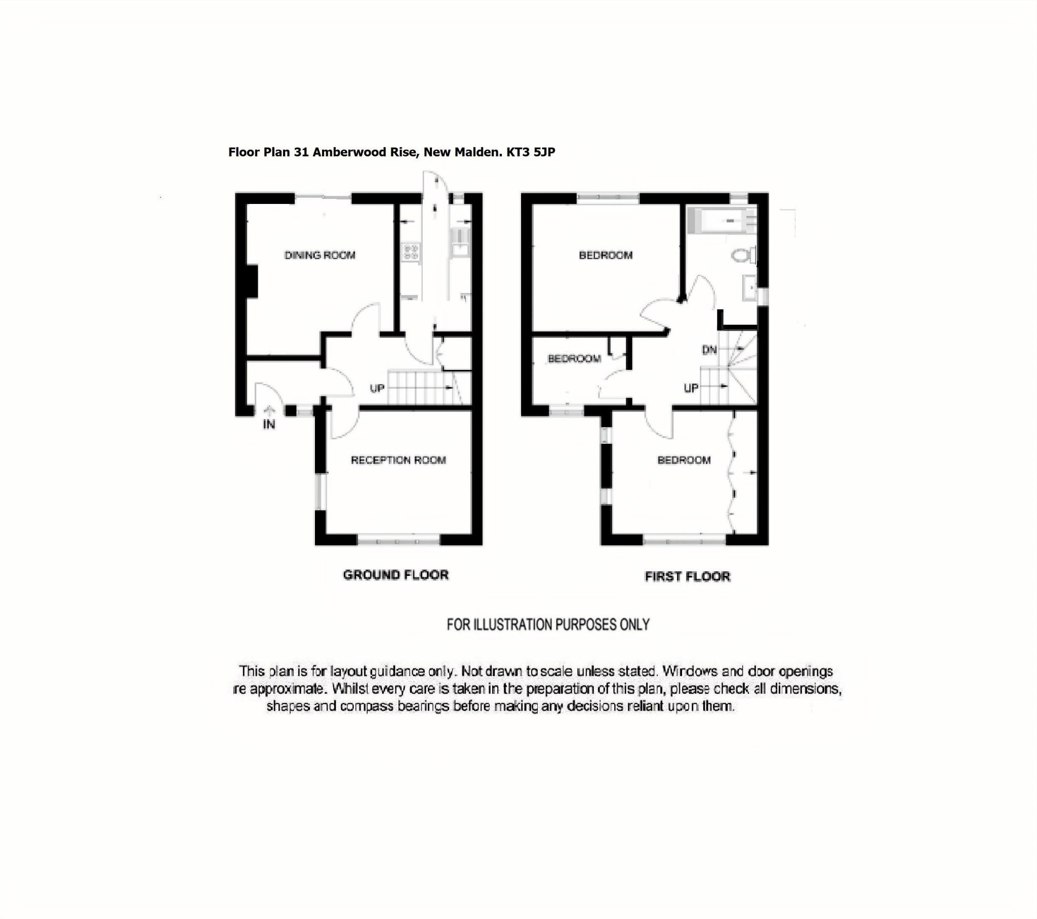 3 bedroom end terraced house To Let in New Malden - Floorplan 1