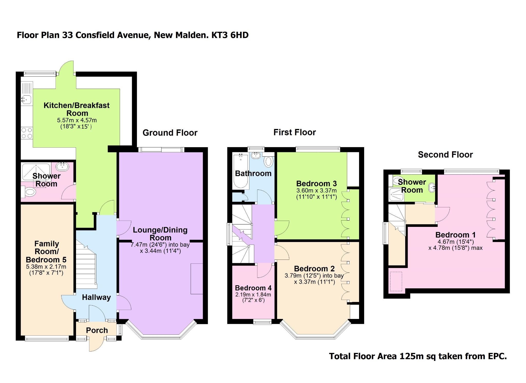 4 bedroom semi-detached house To Let in New Malden - Floor Plan