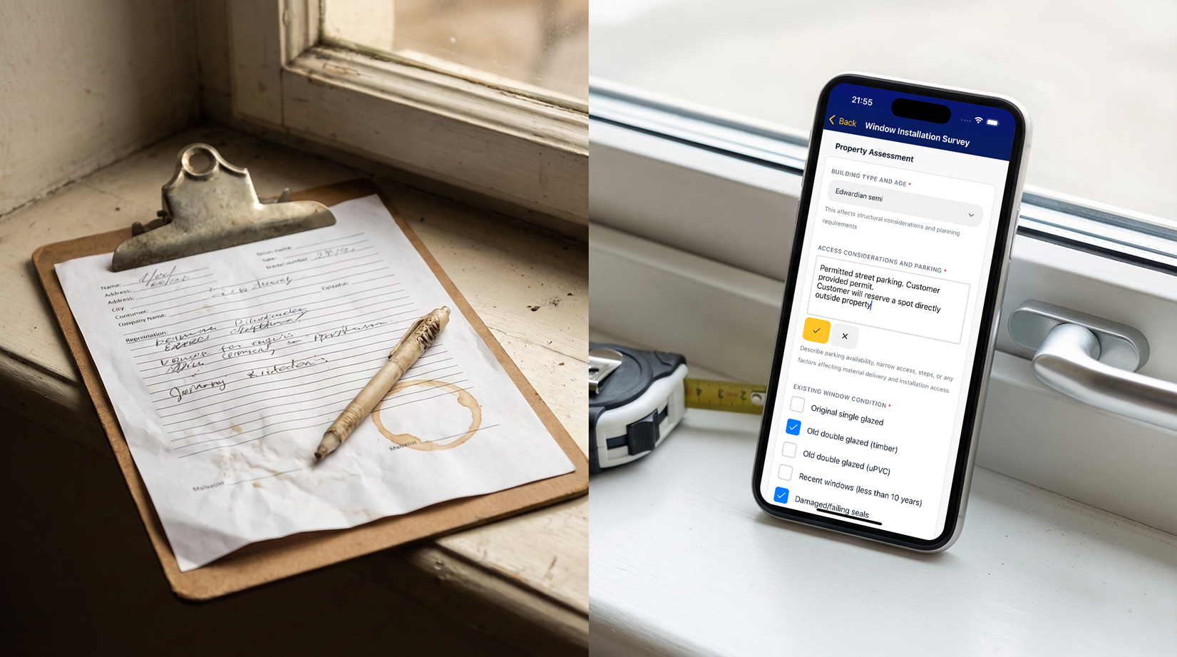 Digital survey forms for window fitters: why paper is costing you