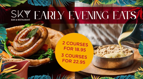 2 Courses for £18.95 at Sky Bar & Restaurant
