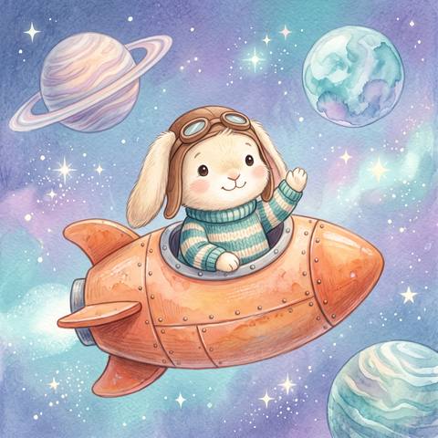Space Bunny's First Rocket