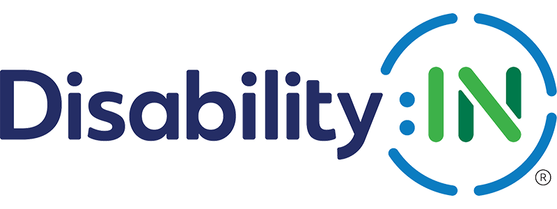 Disability IN logo with blue and green design symbolizing inclusion and accessibility | Amodaia