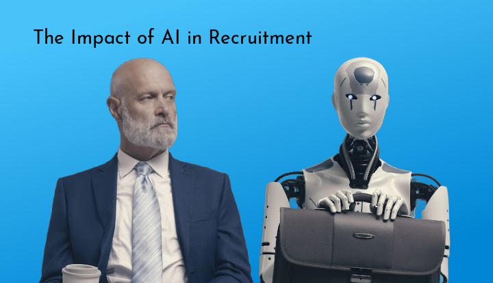 ai in rec.png man looking suspiciously at a robot in an interview setting