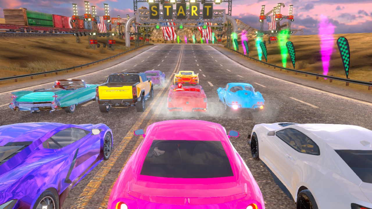 Cars at the starting line - Cruis'n Blast screenshot for Nintendo Switch