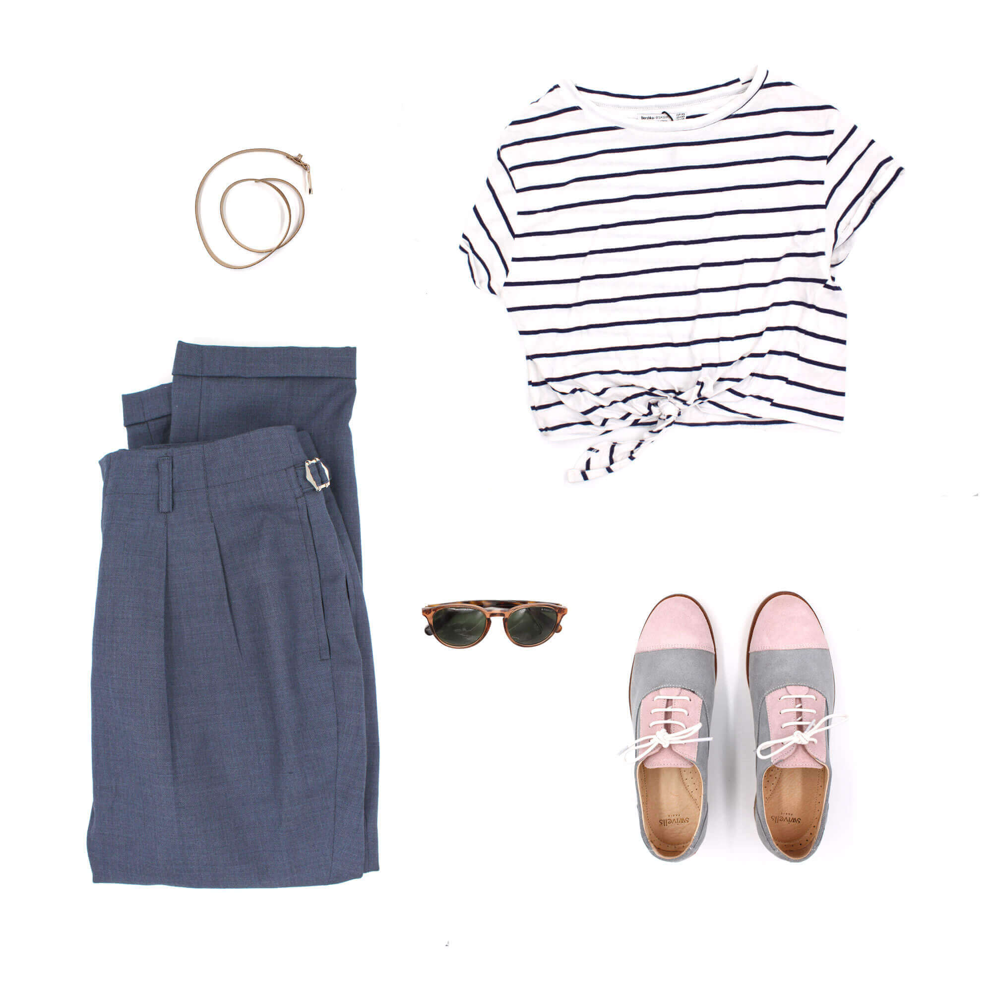 Look idea for pink grey suede derbies Rosie Look idea for pink grey suede derbies Rosie