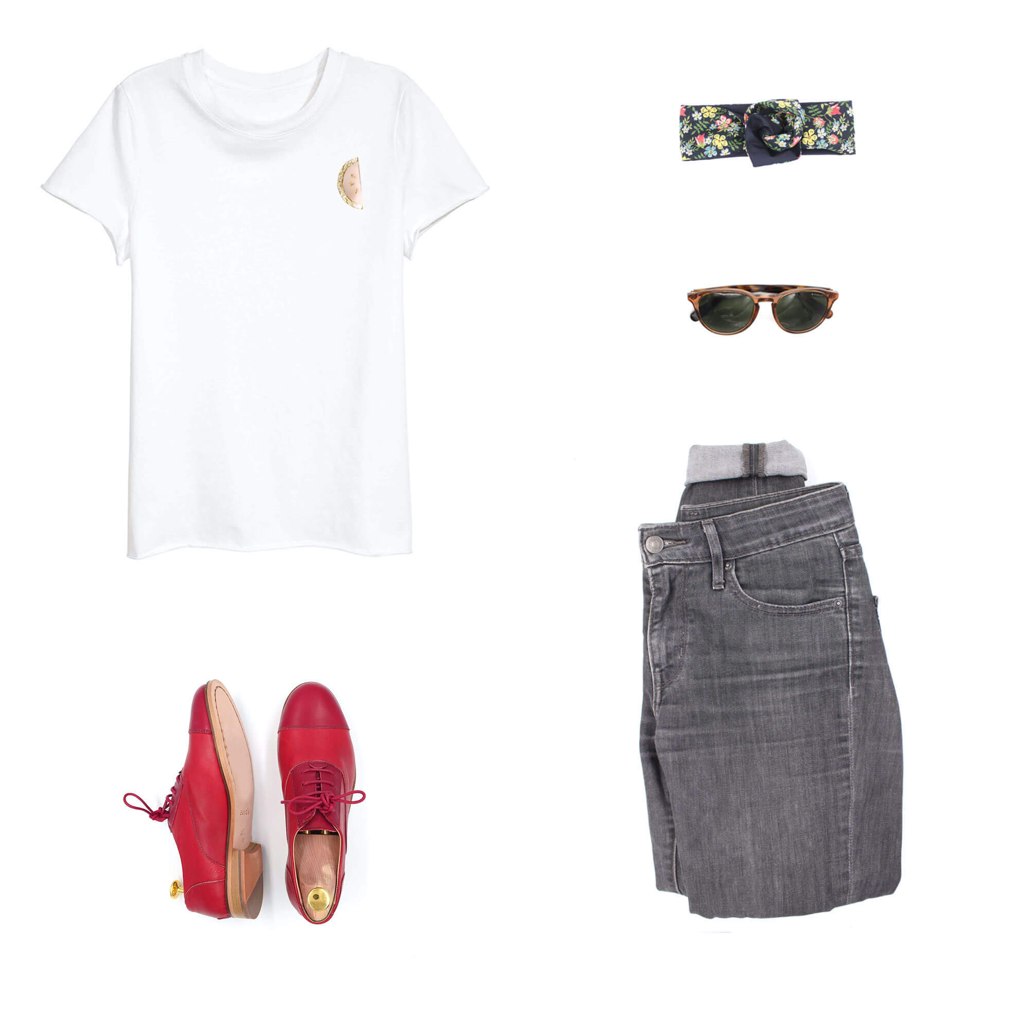 Look idea for Rubie red leather derbies Look idea for Rubie red leather derbies