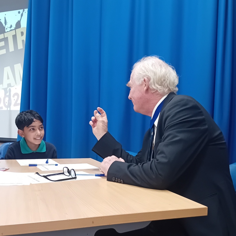 On Friday 13th February, Past Master Julian Hill, standing in for the Master, Jonathan Spence DL, judged the school’s annual Poetry Slam competition alongside one of the school’s pupils and the Headteacher, Robyn Bruce.