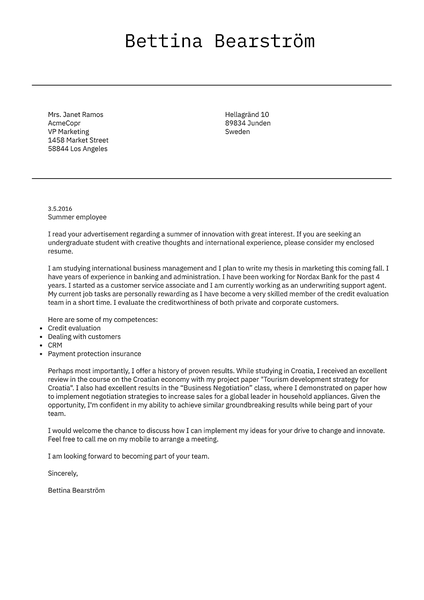 Best Cover Letter Templates Ready To Download Kickresume