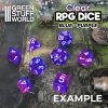 12x D6 16mm Dice - Clear Blue/Purple 2