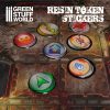 54x Resin Token Stickers 20mm 3