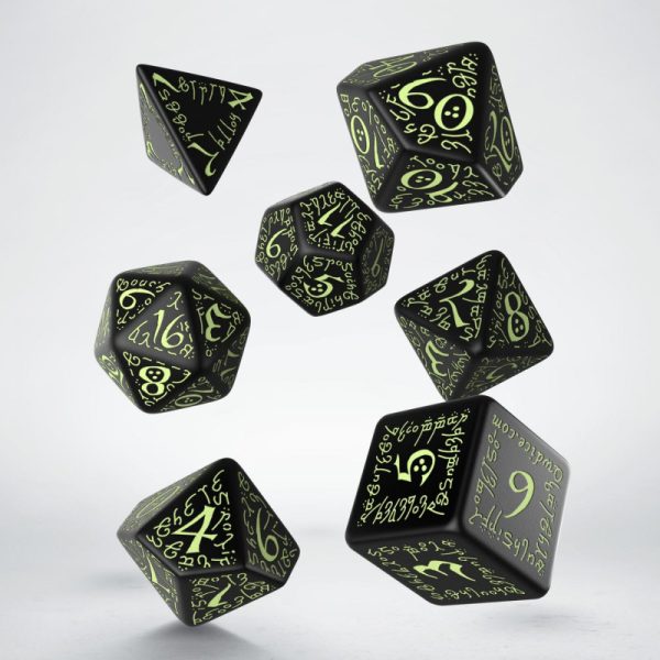 Elvish Black & glow-in-the-dark Dice Set (7) 2