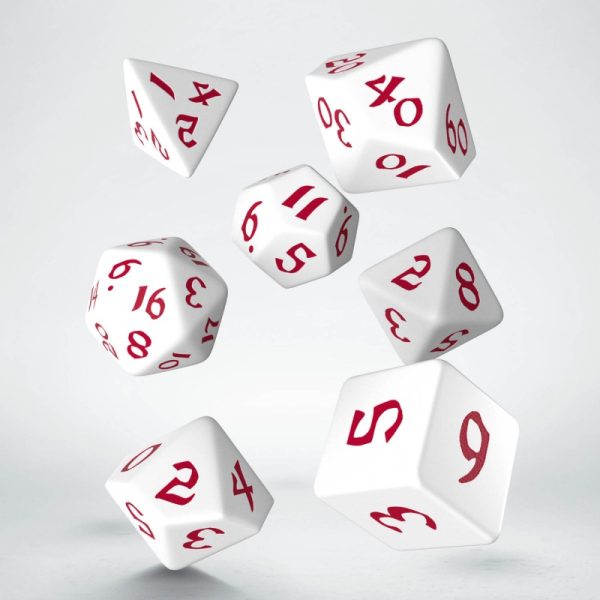 Classic Runic White & red Dice Set (7) 2