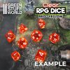 7x Mix 16mm Dice - Clear Red/Yellow 2