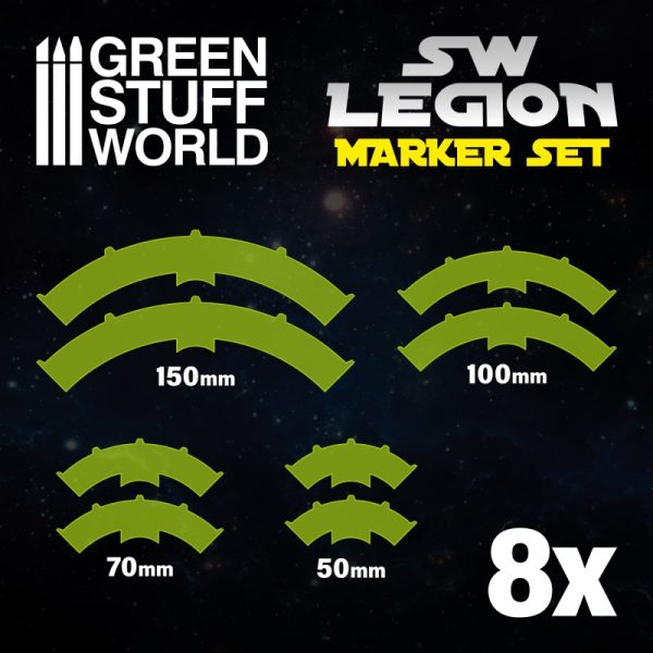 Star Wars Legion: GREEN FLUOR Line of Fire Markers 3