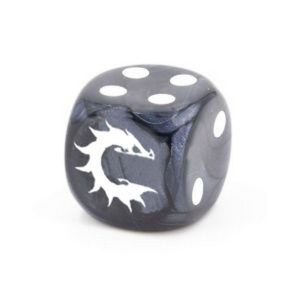 Conquest: Conquest Logo on Dark Grey Marbled Dice 1