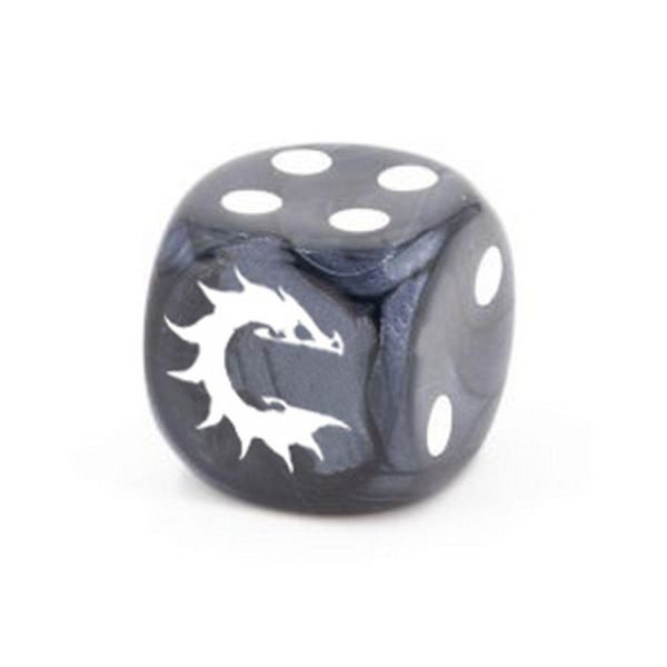 Conquest: Conquest Logo on Dark Grey Marbled Dice 1