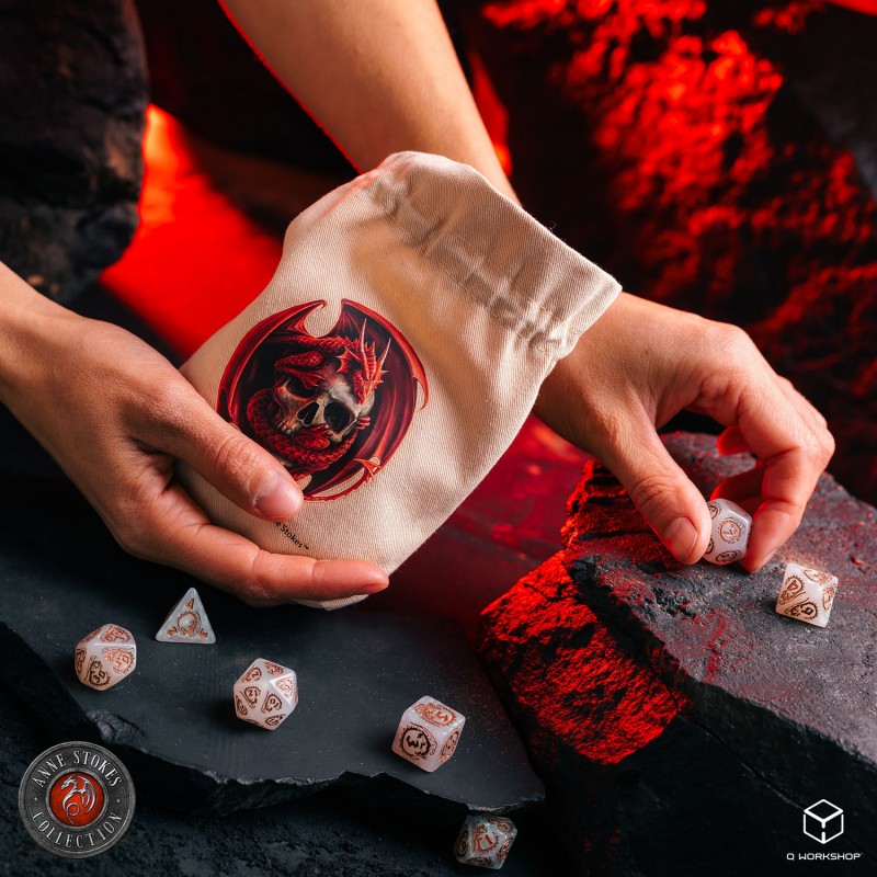 Anne Stokes Dice Pouch: Skull Embrace 3