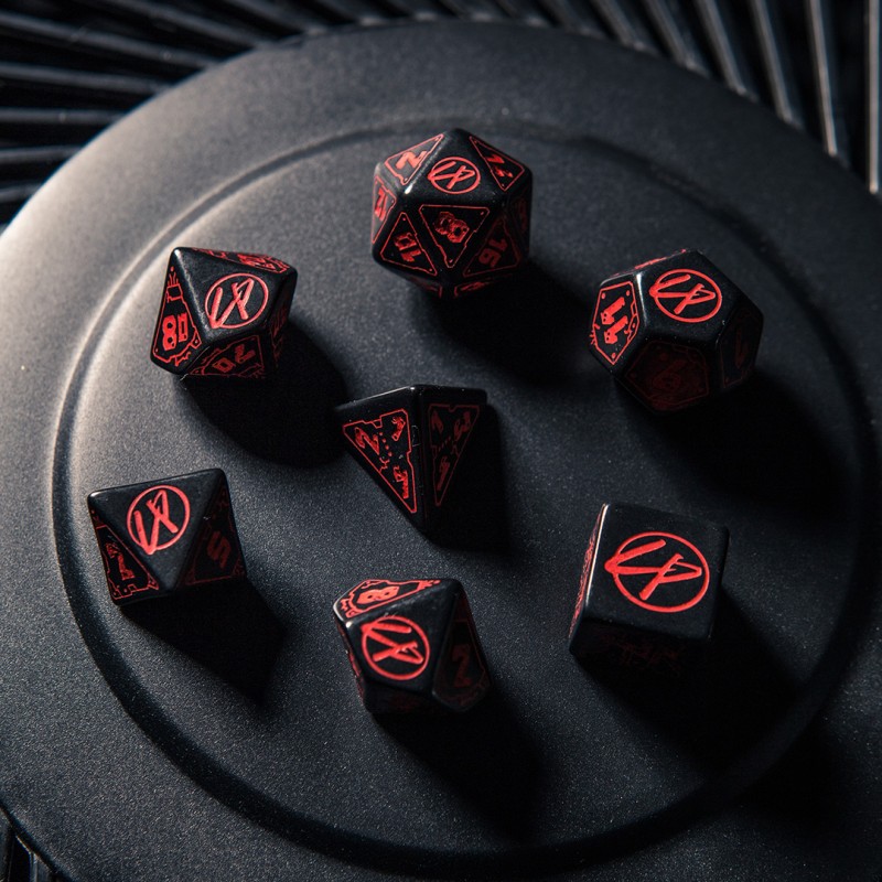 Cyberpunk Red Dice Set - Blood over Chrome 2