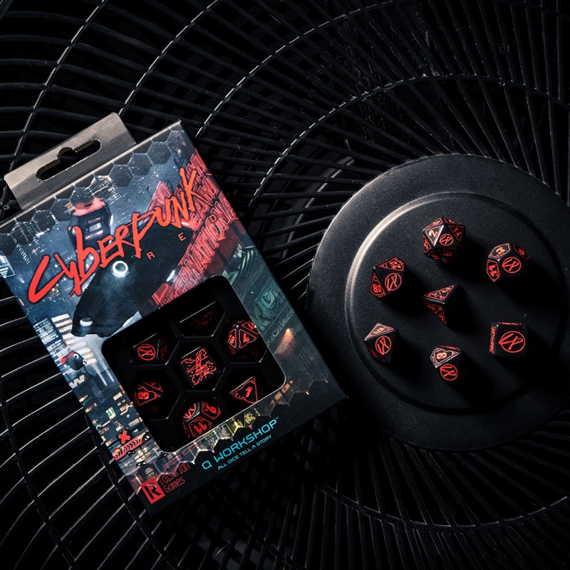 Cyberpunk Red Dice Set - Blood over Chrome 5