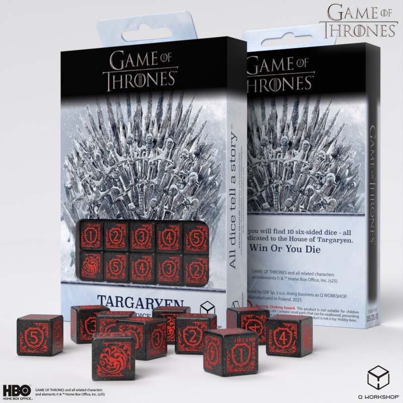 Game of Thrones. Targaryen 10xD6 Dice Set 4