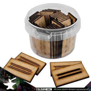 MDF Bases - 50x25mm Rectangular - 3mm spacing (35) 1