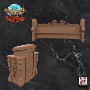 Church Pew (4) & Altar (1) 1