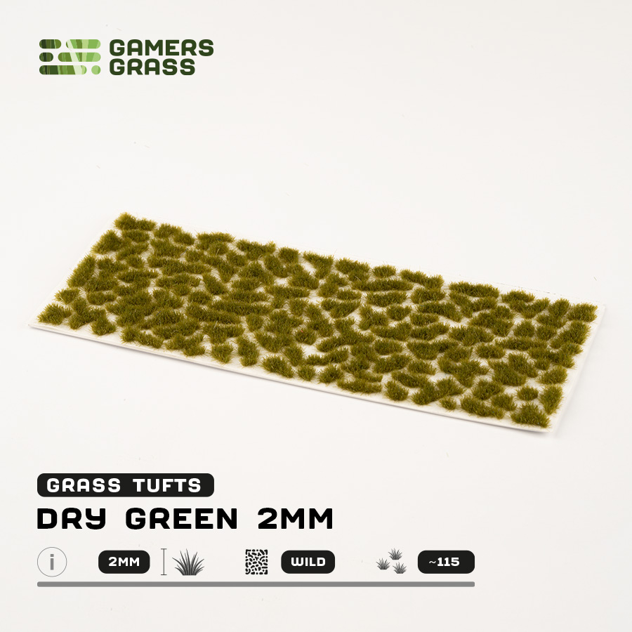 Dry Green - 2mm Tufts (Gamer's Grass Gen II) 1