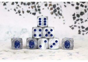 Conquest: City States Faction Dice on Gray swirl Dice 1