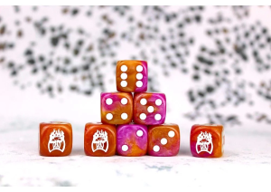 Conquest: Old Dominion Faction Dice on Purple and Gold Dice 1