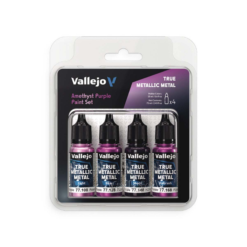 Vallejo True Metallic Metal: Paint Set - Amethyst Purple (x4 Colours) 1