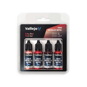 Vallejo True Metallic Metal: Paint Set - Ruby Red (x4 Colours) 1