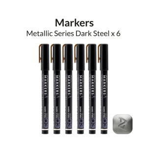Metallic Series Markers - Dark Steel - pack of 6 1