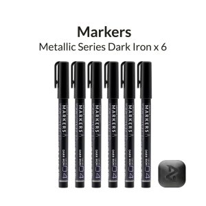 Metallic Series Markers - Dark Iron - pack of 6 1