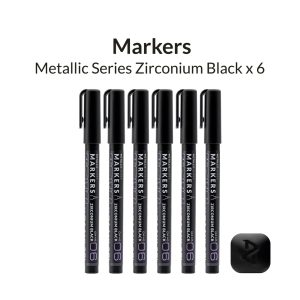 Metallic Series Markers - Zirconium Black - pack of 6 1