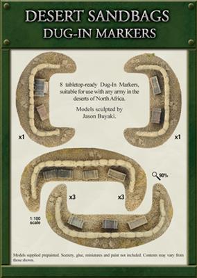 Flames of War: Desert Sandbags Dug In Markers 1
