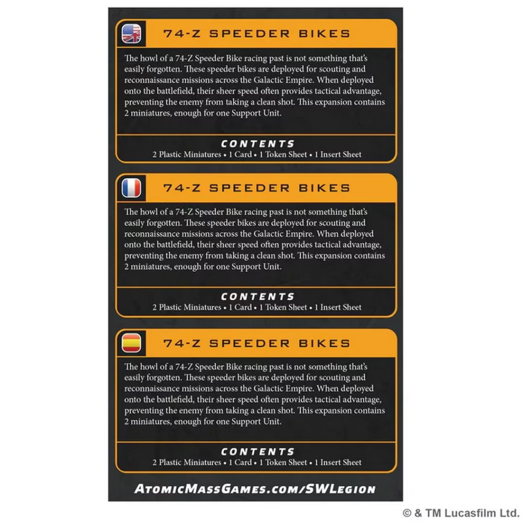 Star Wars: Legion - 74-Z Speeder Bike Unit Expansion 2