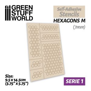 Self-adhesive stencils - Hexagons M - 7mm 1