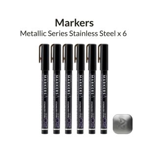 Metallic Series Markers - Stainless Steel - pack of 6 1