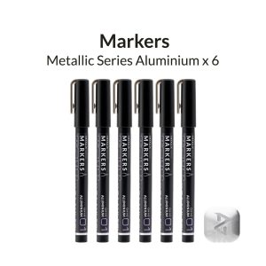 Metallic Series Markers - Aluminium - pack of 6 1