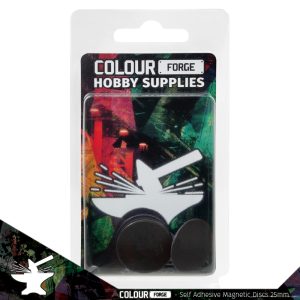 Self-adhesive magnetic discs 25mm x10 1