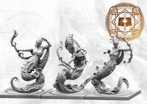 Sorcerer Kings: Windborn Djinn with Bows 1