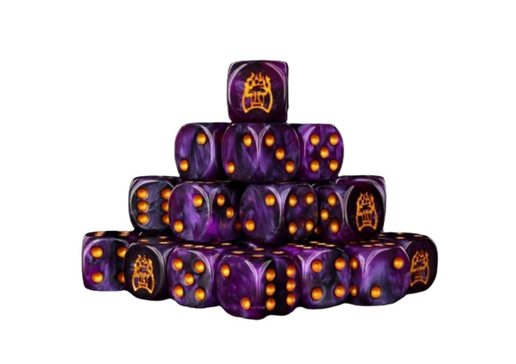 Old Dominion: Faction Dice on Translucent Purple with Gold Pips 1