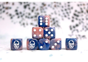 Conquest: Spires Faction Dice on Dark Blue swirl Dice 1