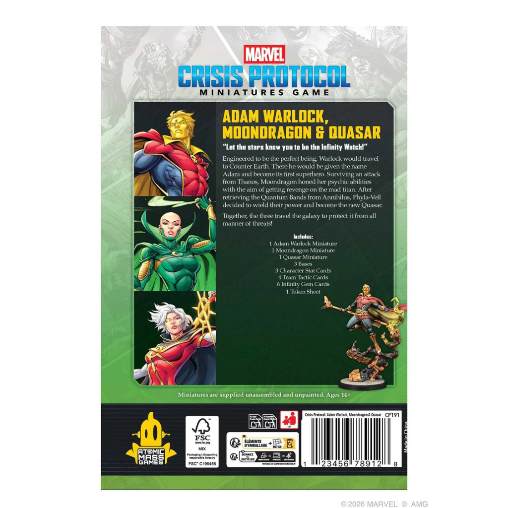 Marvel: Crisis Protocol Adam Warlock, Moondragon, Quasar Character Pack 2