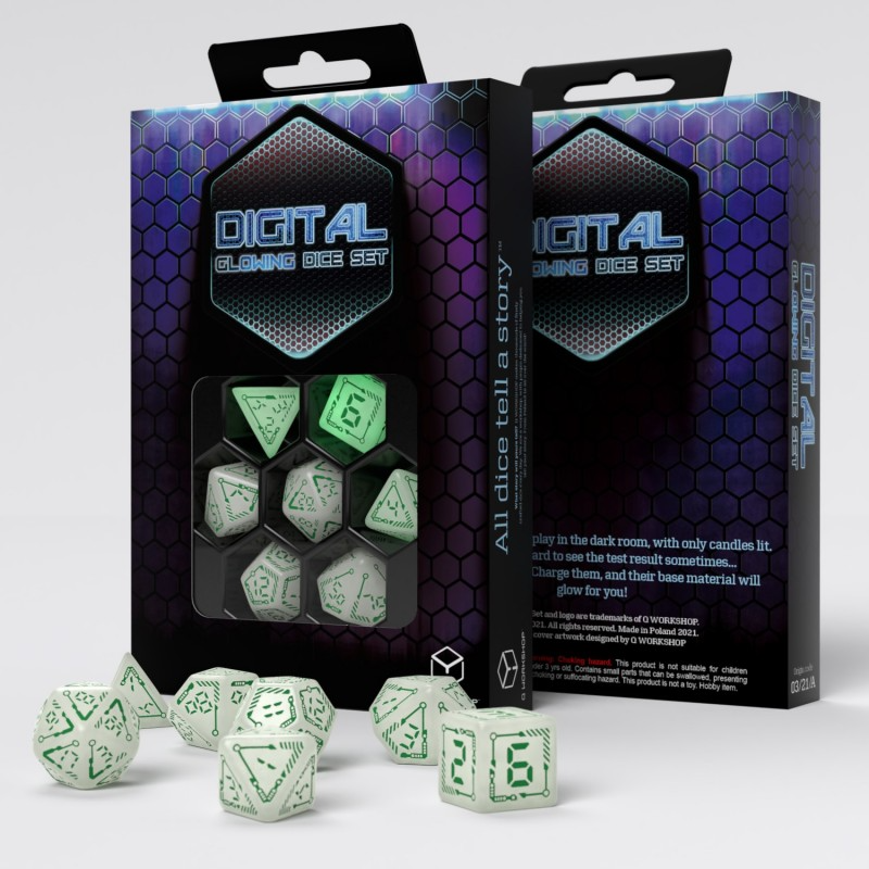 "Digital" Glowing Dice Set 4