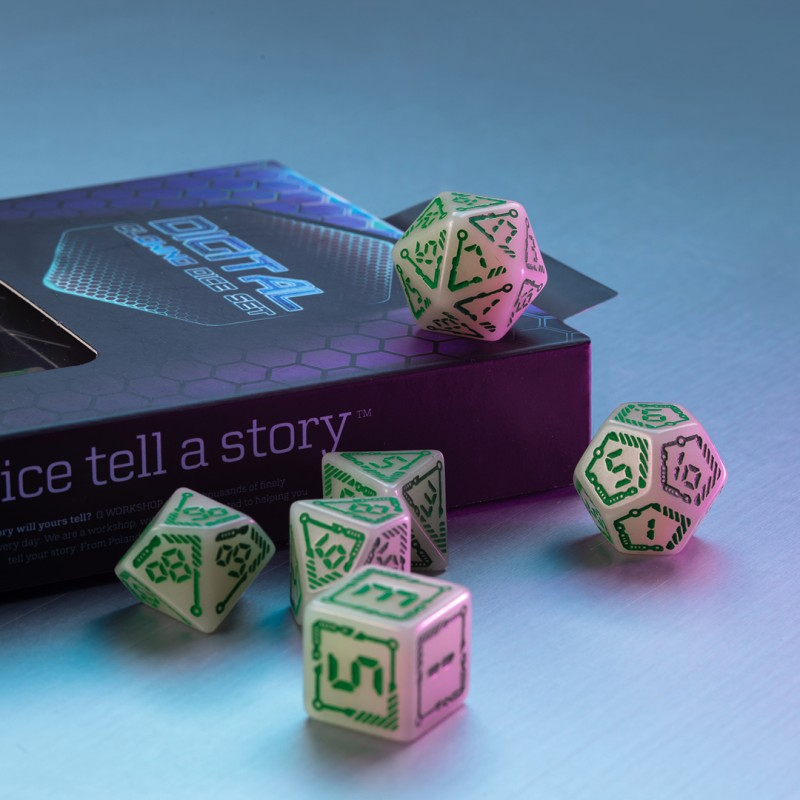 "Digital" Glowing Dice Set 5