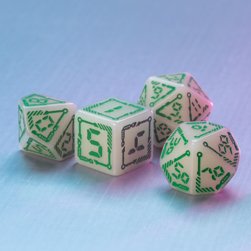 "Digital" Glowing Dice Set 7