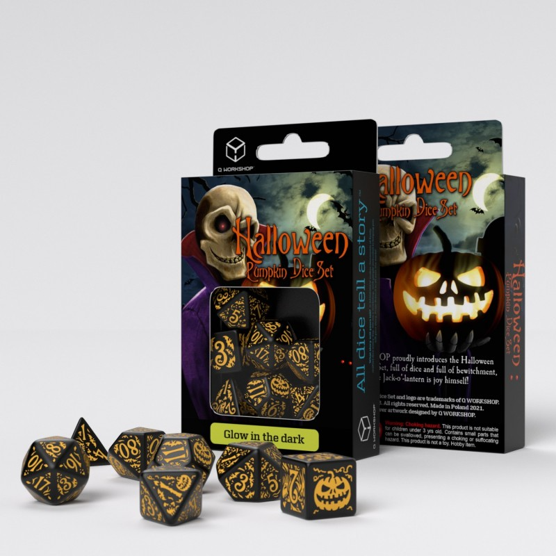Halloween Pumpkin - Jack O'Lantern Dice Set 4